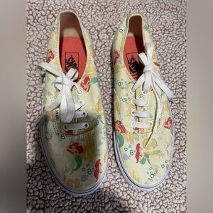 Vans Women's Disney Ariel Print Sneakers - Cream size 5 boys size 6.5 girls.